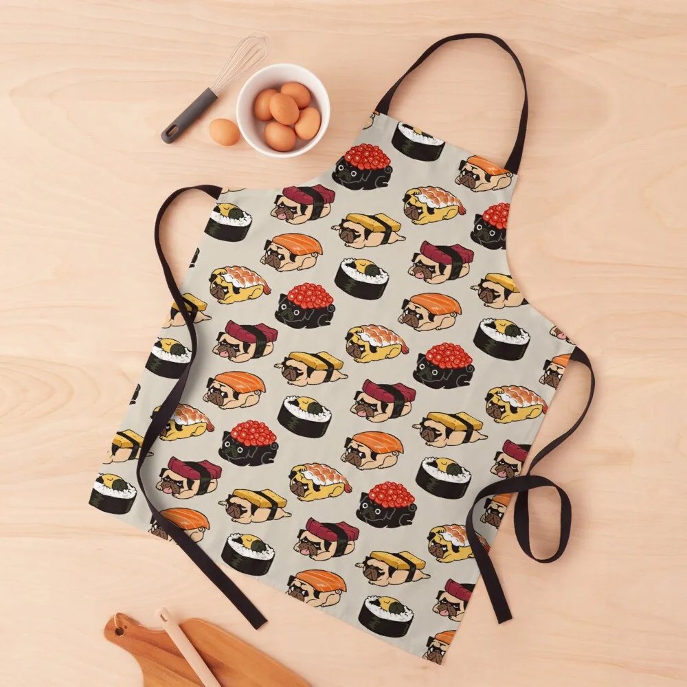 

Sushi Pug Apron waterproof kitchen apron for women