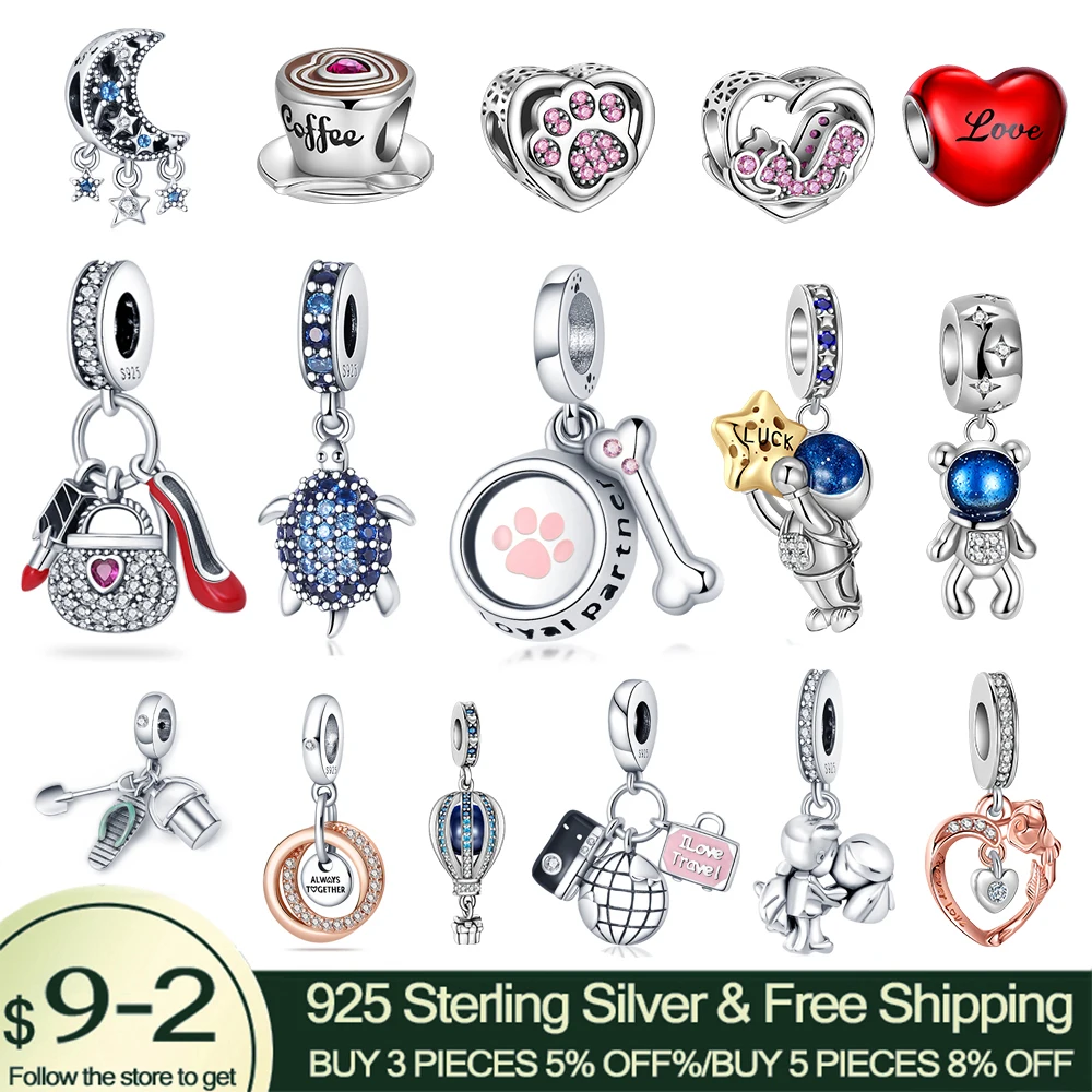 

925 Sterling Silver New Product Love Balloon Charms Beads Fit Original Pandora Charms Bracelets DIY Jewelry For Women