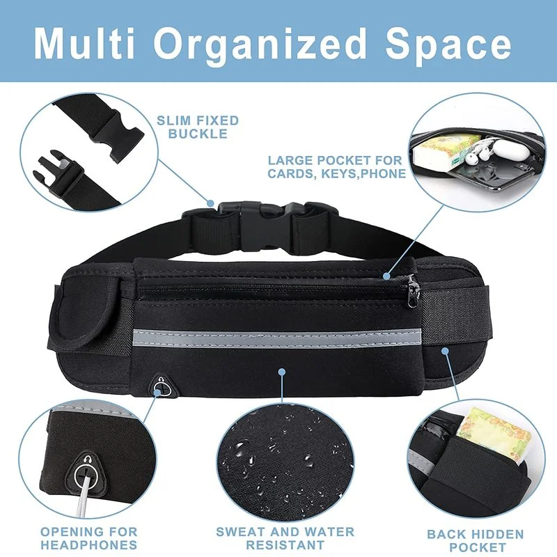 Professional Running Waist Bag Sports Belt Pouch Mobile Phone Case Men Women Hidden Holder Gym SportsBag Workout Belt Waist Pack running waist bag