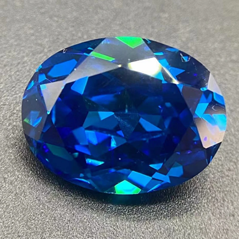 Natural Blue Sapphire Deep Blue Oval Shape Cut Loose Gemstone Synthetic Gems For Jewelry 3