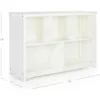 Classic White Bookshelf: Children's 5 Compartment Toy, Bin, Art, Clothes and Book Storage - Wooden Playroom and Bedroom 2