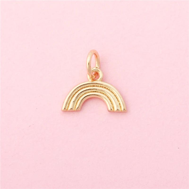 10pcs Brass Inlaid Zircon Rainbow Charms Pendants Accessories For Jewelry Making Diy Bracelet Necklace Earrings
