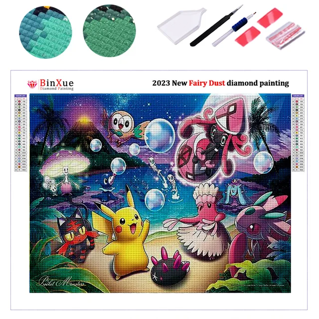 Pokemon AB Fairy Dust Diamond Painting Kit Cartoon Animal Fox Rhinestone  Eevee Pikachu Cross Stitch Handmade DIY Mosaic Art Gift - AliExpress