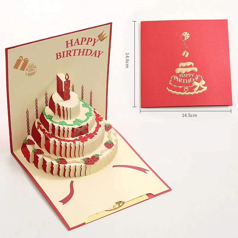 Birthday Greeting Cards 3D Pop Up Gift Card Gift Cards with Envelope Wedding Decorations for Tables