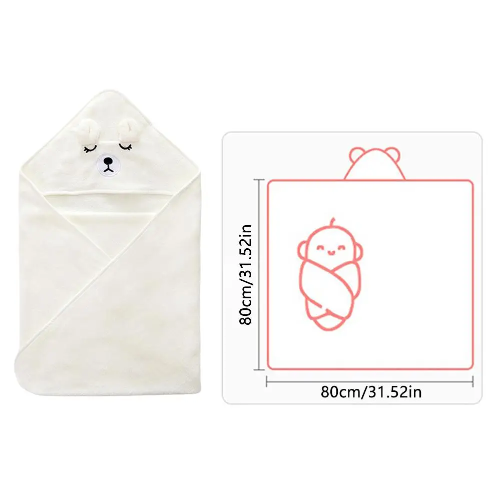 Asciugamani da Bagno per Neonati con Cappuccio a Forma di Animali Cartoon, Morbidi, Caldi, di Alta Qualità - immagine 4