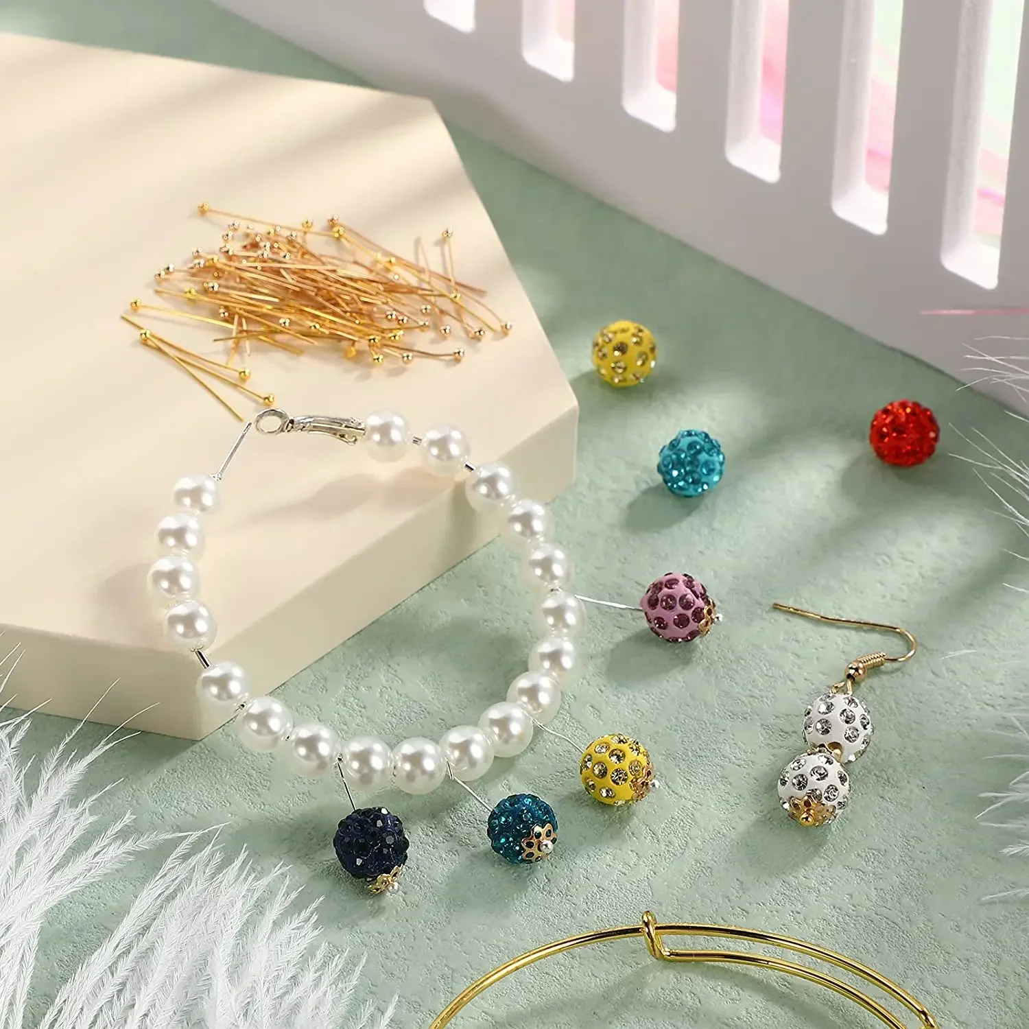 100 Stück Edelstahl-Kugelstifte, versilbert, Kopfstift für Perlen, Einfädeln, Schmuckherstellung, DIY-Handwerk, handgefertigte Accessoires – Detail 6