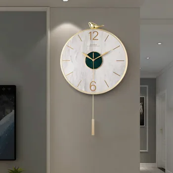 Horloge murale à pendule de luxe blanc