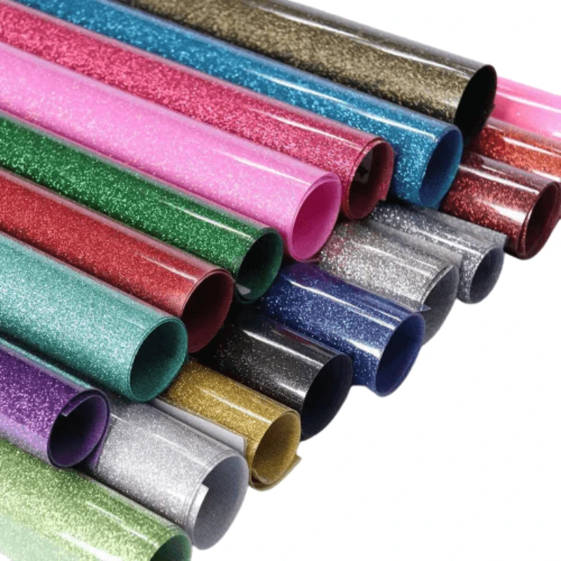 Heat Transfer Vinyl Glitter Iron on HTV for Shirts Easy to Cut & Weed Roll