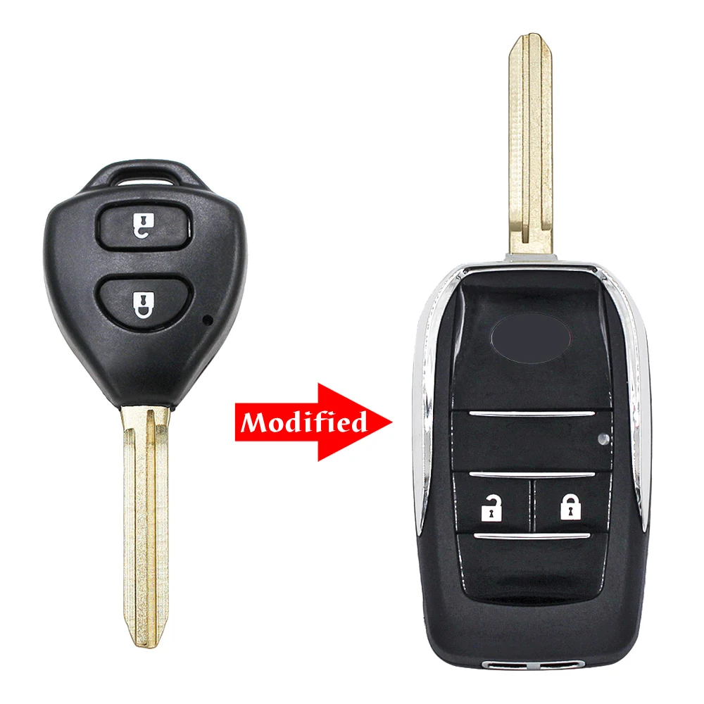 2/2+1/3/4 Buttons Modified Flip Folding Remote Blank Key Shell Toyota Corolla RAV4 Toy43