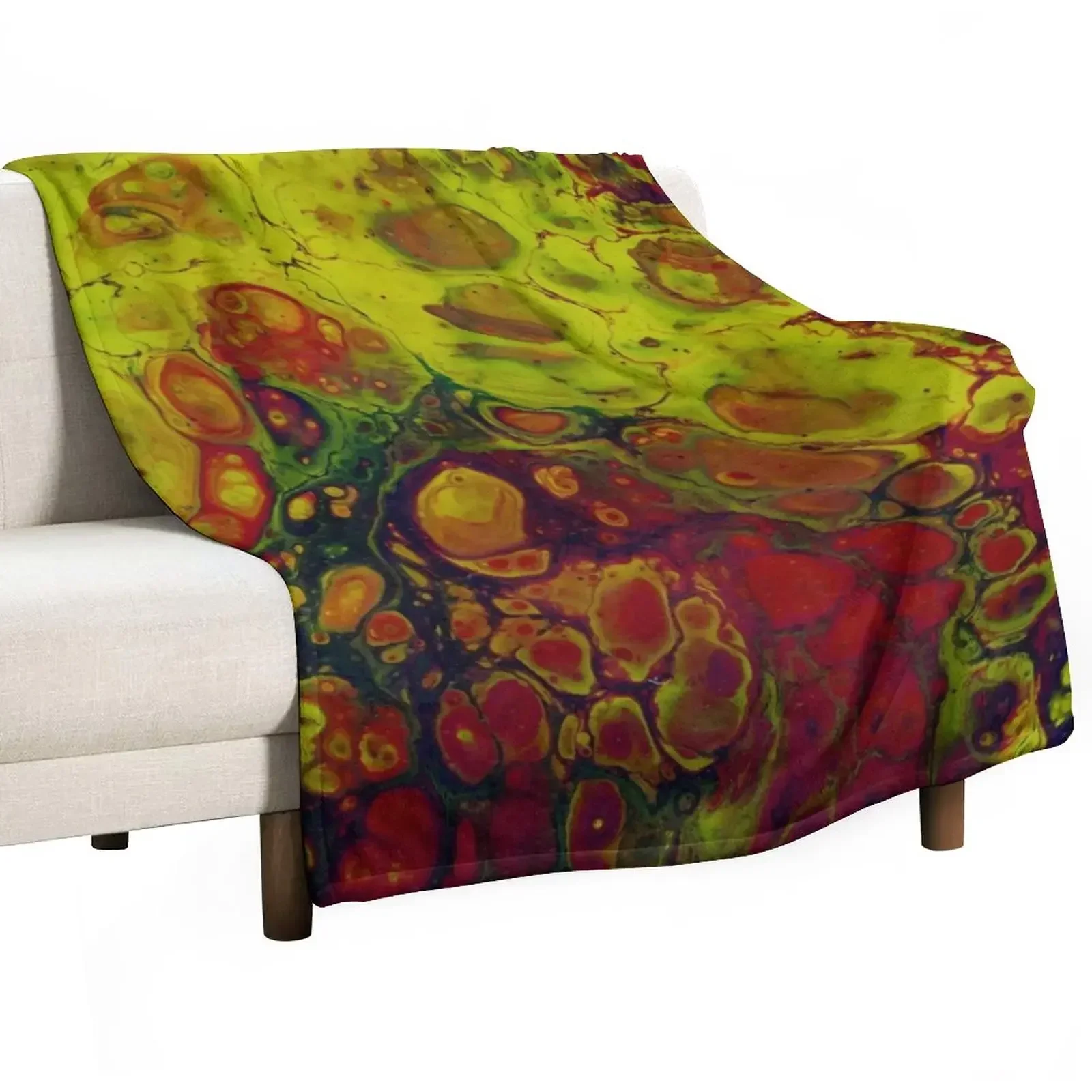

Abstract Acrylic Pour Throw Blanket Cute Plaid for winter Thins Blankets