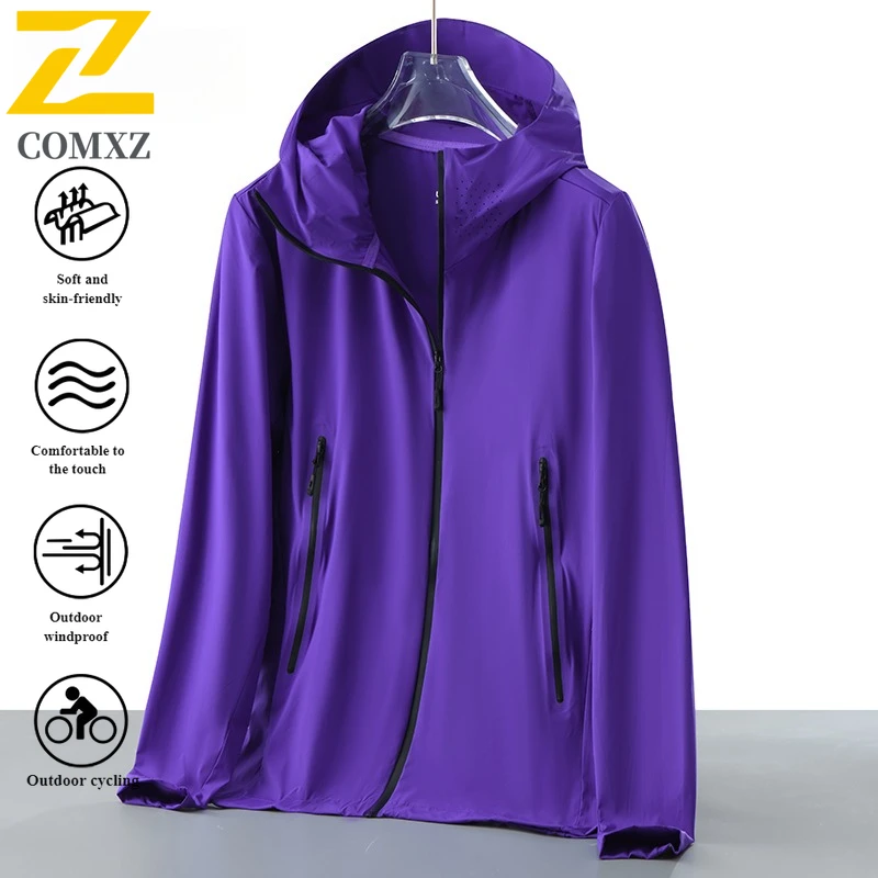 Men's UV Protection Skin Jacket Coat Ultra-Light UPF100+ Ice Silk Quick-Dry Breathable Hoodie for Extreme Outdoor Sports  Travel