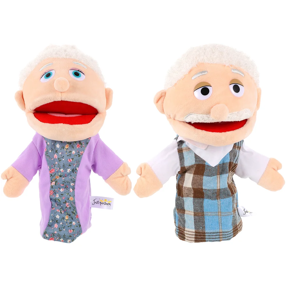 Hand Puppet Plush Grandparents Hand Puppets For Kids Toys Family Members Grandpa Grandma Interactive Toy Kids Toddler Baby