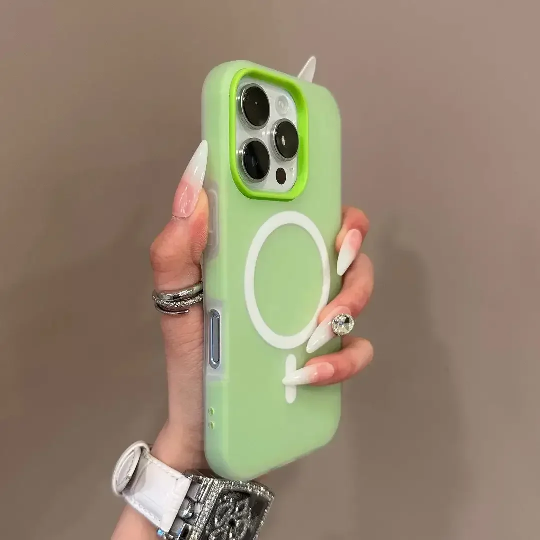 Luxury Candy Color 2-in-1 Magnetic Wireless Charging Clear Matte Soft Case