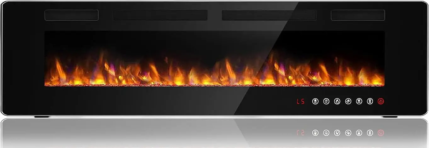 72 inch Ultra-Thin Silence Linear Electric Fireplace, Recessed Wall Mounted Fireplace, Fit for 2 x 4 and 2 x 6 Stud 2