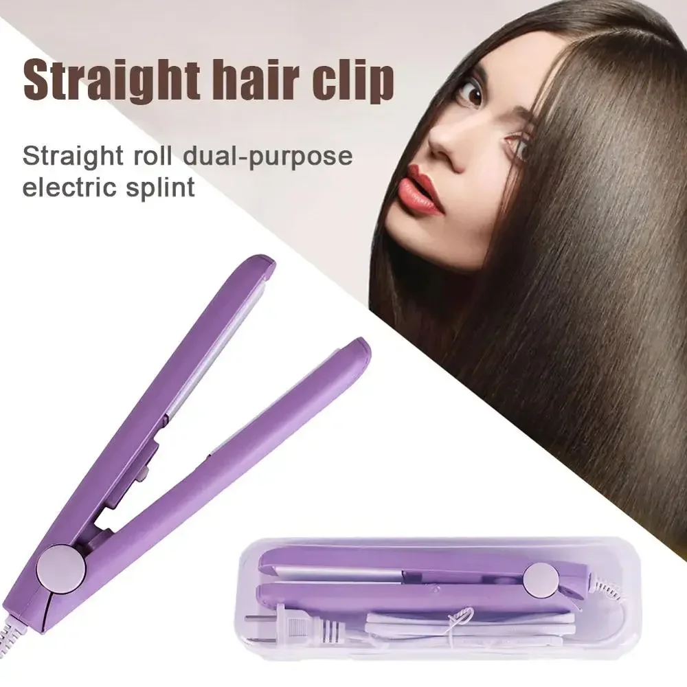 Mini Hair Straightener Clipboard Small Power Plug Curling Hair Straight Hair Girls Air Bangs Portable Hair Straightener 3