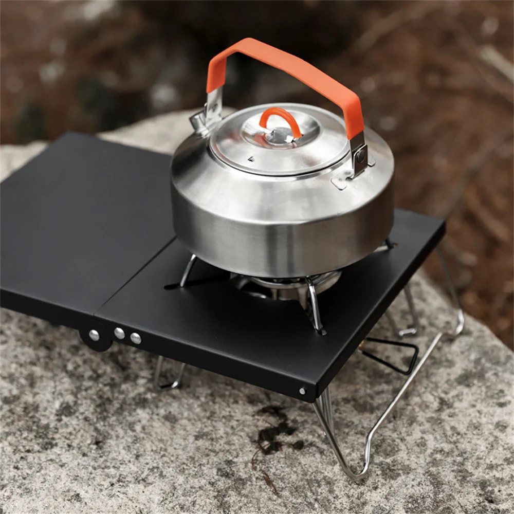 Mini Camping Stove Table With Heat Gas Burner Holder Foldable Stove Outdoor  Compatible Travel Picnic Table Aluminum Alloy