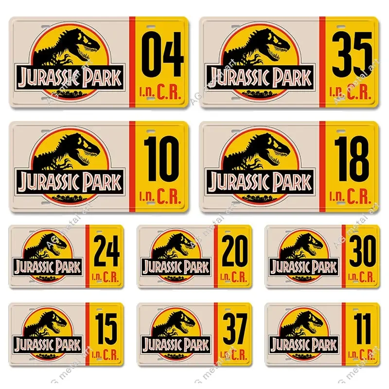 

Dinosaur Retro Number Vintage National Park Metal Tin Signs Art Movie Iron Painting Shabby Home Room Bar Decor Wall Decoration