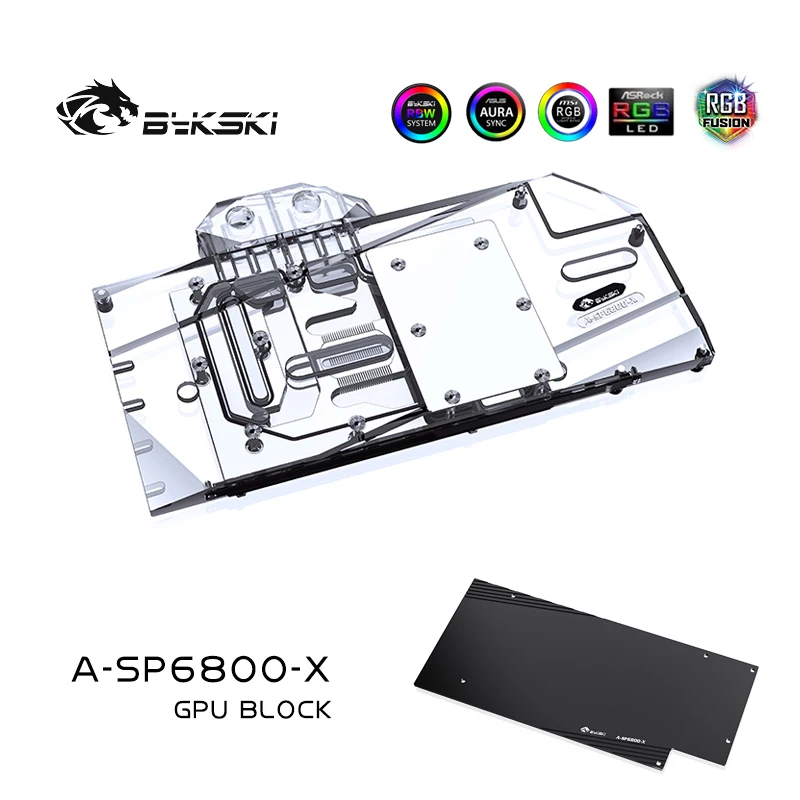 Bykski 6800 Gpu Blocco Di Raffreddamento Ad Acqua Per Zaffiro Radeon Rx6800 Nitro +, Argb Gpu Rame Dispositivo Di Raffreddamento A Liquido Di Raffredd