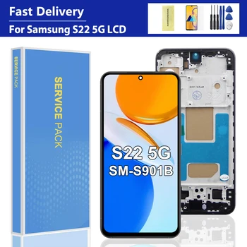 S22 5G Assemblea di Schermo per Samsung Galaxy S22 S901B S901U S901W S901N S901E Display LCD Sostituzione Dello Schermo Touch Digitale