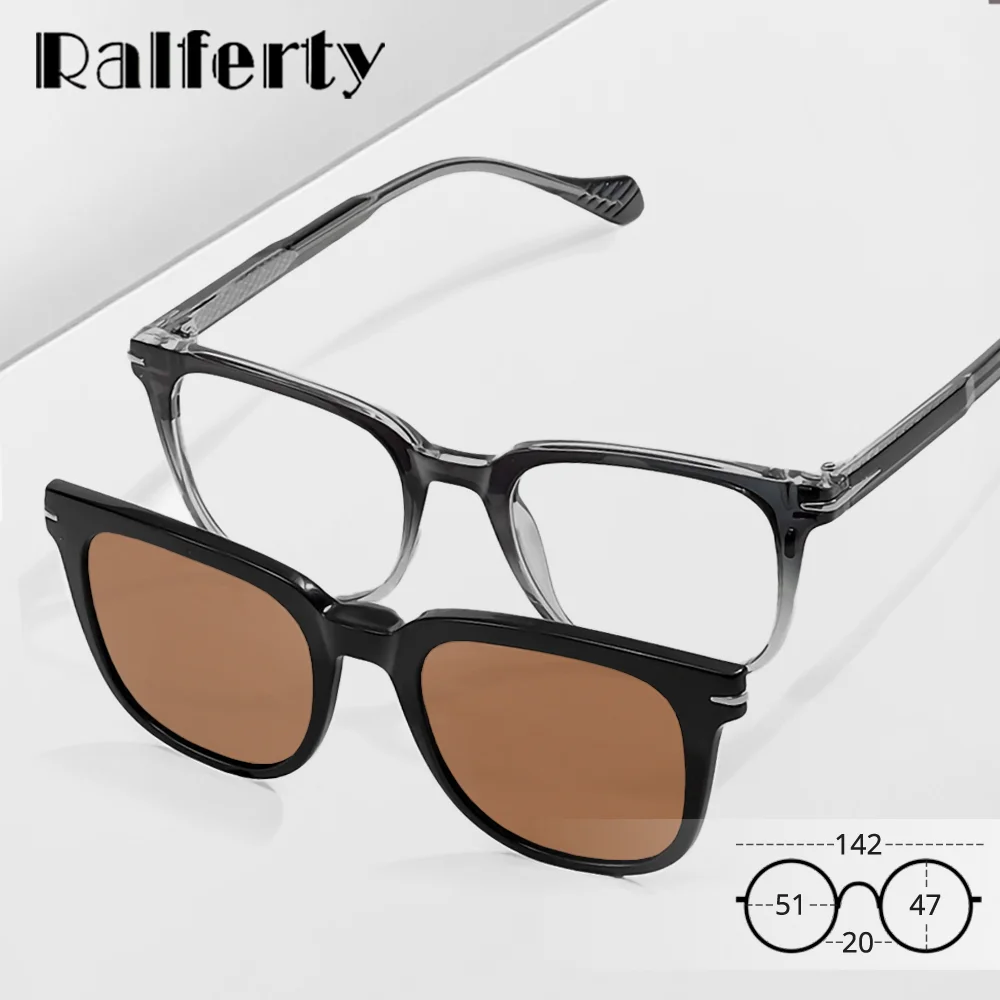 Clip-on-Brille, magnetische Sonnenbrille für Herren, klassischer quadratischer Brillenrahmen, Damen, Unisex, Computer- und Fahrerbrille, optischer Rahmen