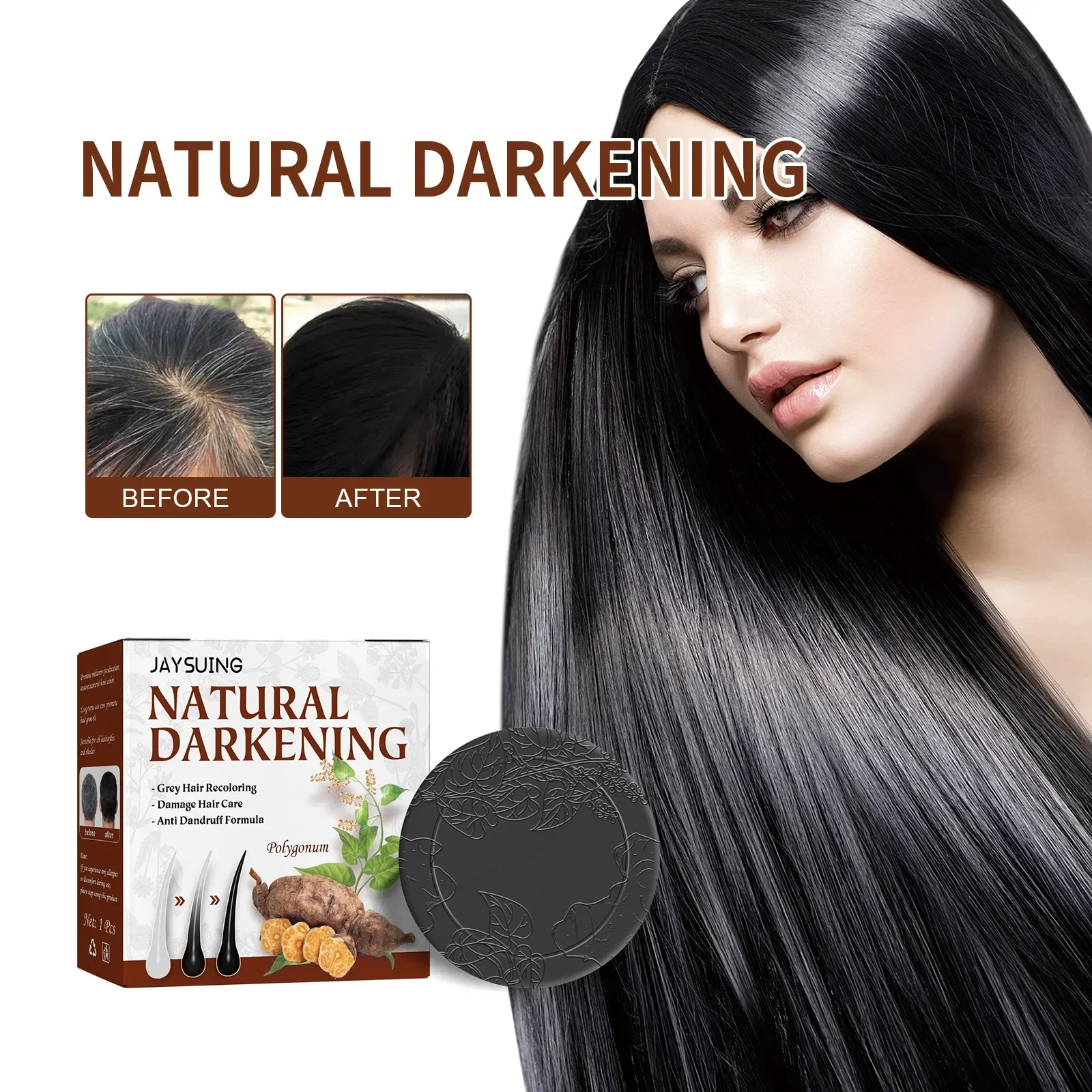 Description Picture 5 of itemSdotter Jaysuing Shampoo Soap Polygonum Multiflorum Essence Repair Natural Black Hair Moisturizing Smooth Hair Care Beauty Produ