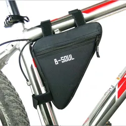 Waterproof Bike Frame Handlebar Bag - Triangle Pouch & Holder Bicycle Accessory (BLACK)