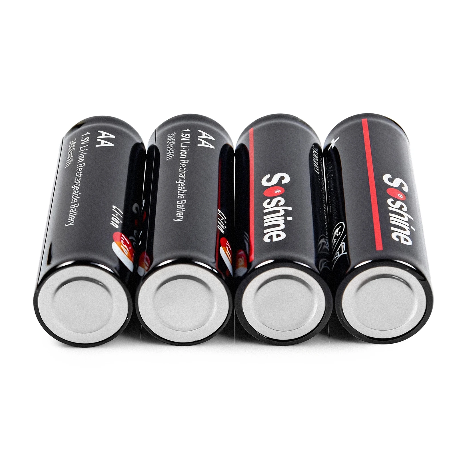 แบตเตอรี่ลิเธียมไอออน Soshine AA 1.5V แบบชาร์จได้ 3900mwh 1.5v สำหรับนาฬิกา เครื่องตรวจจับควัน พร้อมที่ชาร์จอัจฉริยะสำหรับแบตเตอรี่ AA และ AAA 1