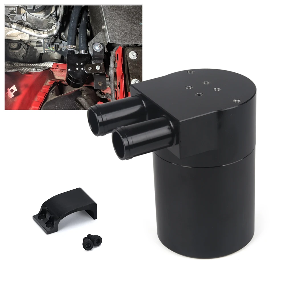 

Baffled Billet Aluminum Oil Catch Tank/Can Round Can Reservoir Turbo Oil Catch can/ Can Catch for BMW/VW/AUDI 19MM Barb