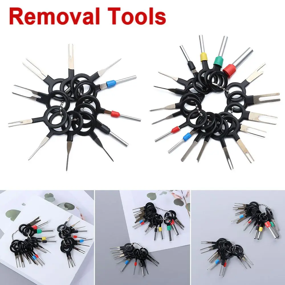 Automotive Plug Terminal Remove Tool Set Key Pin Car Electrical Wire Crimp Connector Extractor Kit Accessories terminal removal kit,car terminal extractor,car repair tool,terminal removal tool,car terminal puller,electrical connector pin removal kit