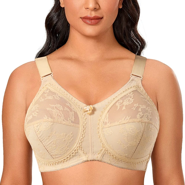 Unlined Full Coverage Plus Size Bra Women Ultra Thin Wireless