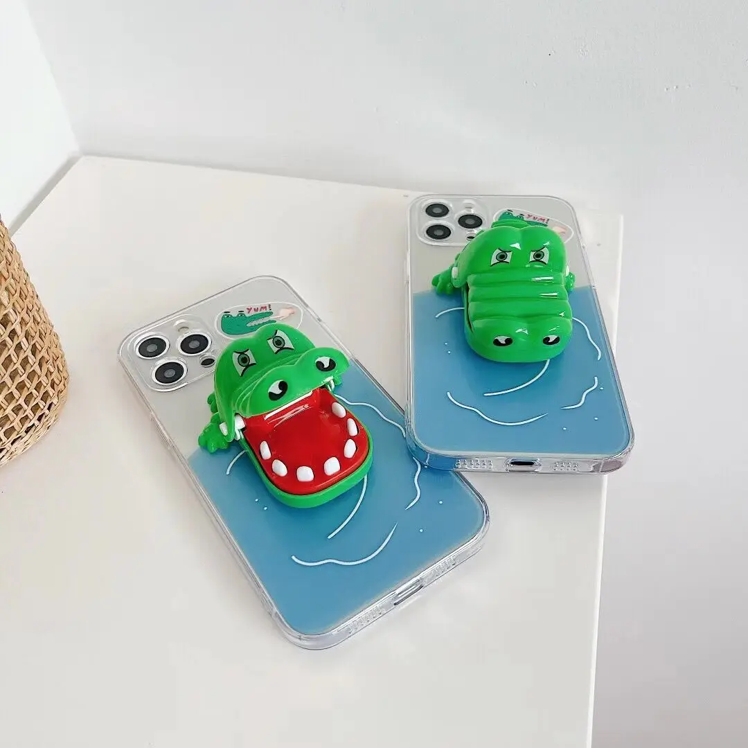 

Creative Biting Crocodile Toy Mobile Phone Case Suitable for IPhone15 14 13 12 11 Pro Max XSMAX XR Anti-fall Protective Cover