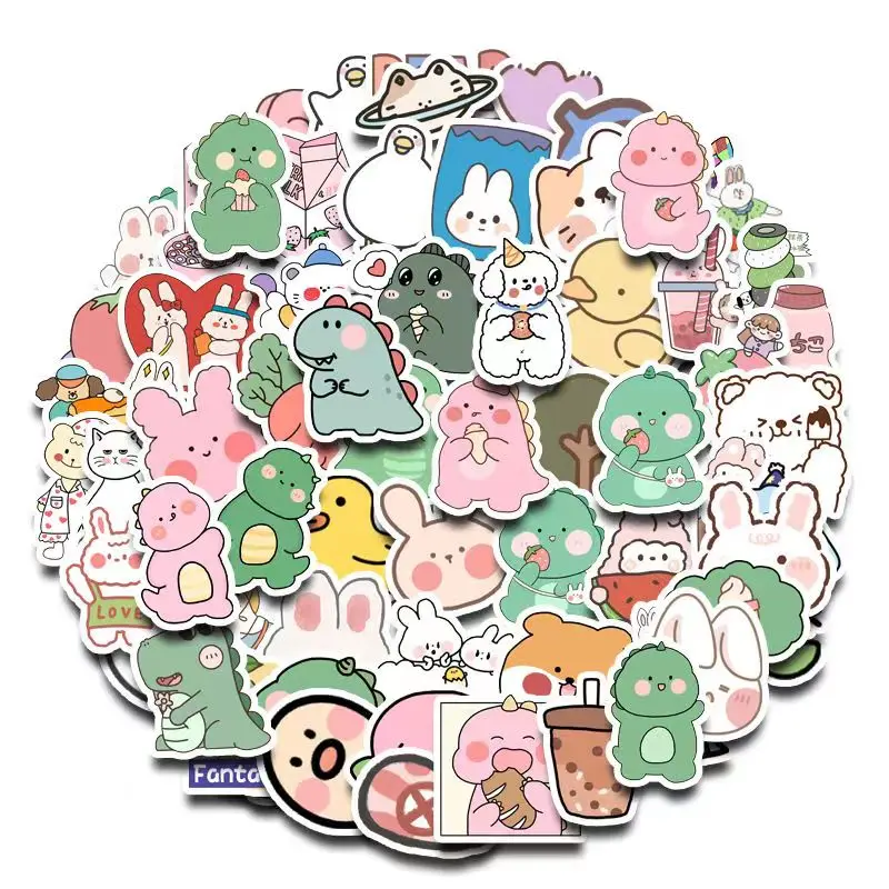 

40pcs Handbook Stickers Cartoon Kawaii Graffiti Stickers Decalsfor Laptop Pad Phone Case Motorcycle Suitcase Decorative Stickers