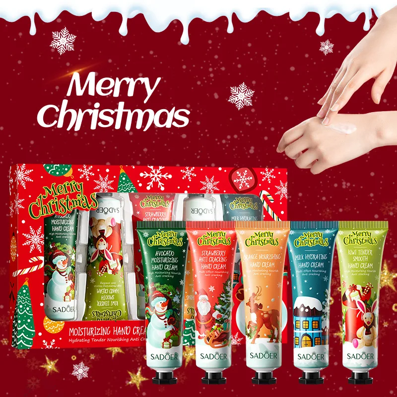 Hand Cream Christmas Gift 5pcs/box Travel Pack Durable Natural Plant Moisturizer-30g/pcs For Women Skin Care Set Gift