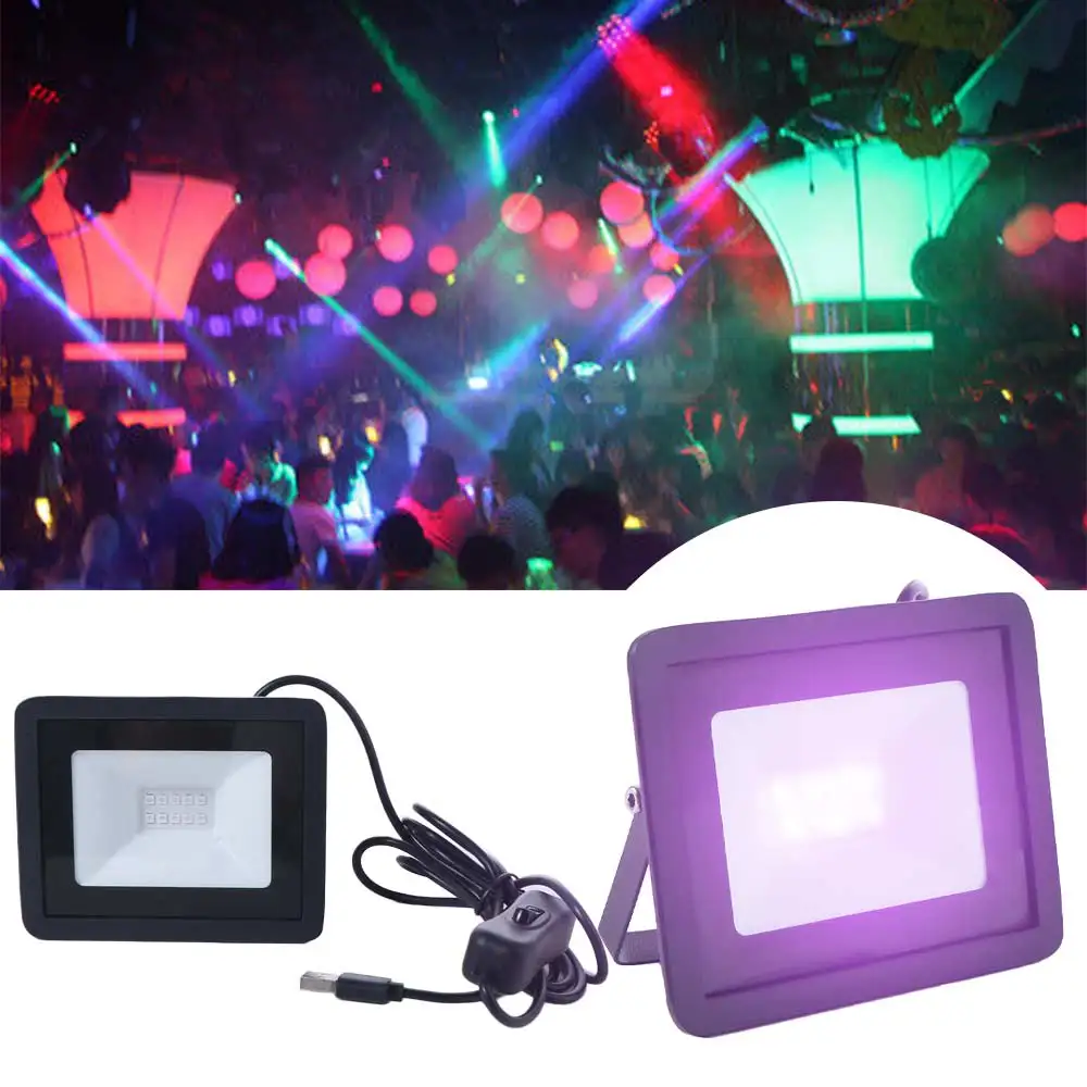 항균 5V USB UV LED 투광등 10W 395nm UVA 투광등 고출력 방수 UV 형광등 가정 거실용