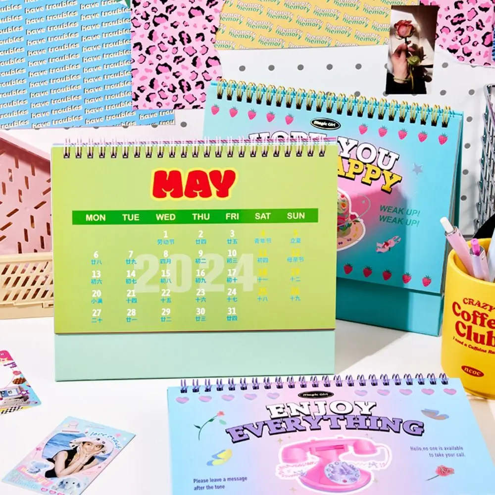 

Agenda Organizer 2024 Calendar Yearly Agenda Daily Schedule Standing Flip Calendar Schedule Planner Ice Cream Color