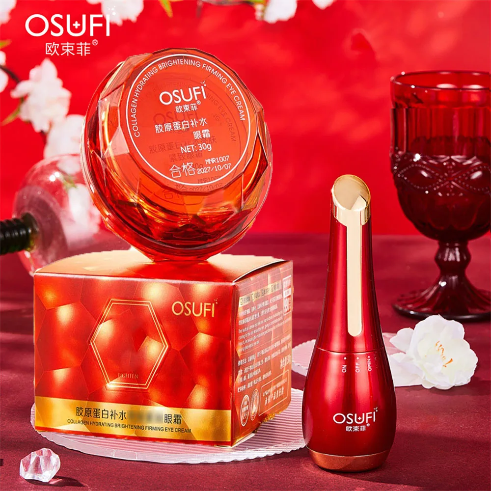 

OSUFI Collagen Lifting Anti Wrinkles Eye Cream Electric Eye Massage instrument Remove Eye Bags Dark Eye Circles Eye Care Make up