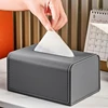 Waterproof Leather Texture Tissue Box Cover Napkin Holder Wet Paper Case Living Room Car Organizers Desk Storage 1