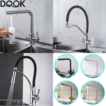 DQOK Drinking Filtered Water Kitchen Faucet Purification Tap Dual Handle Faucet Kitchen Sink Tap 1