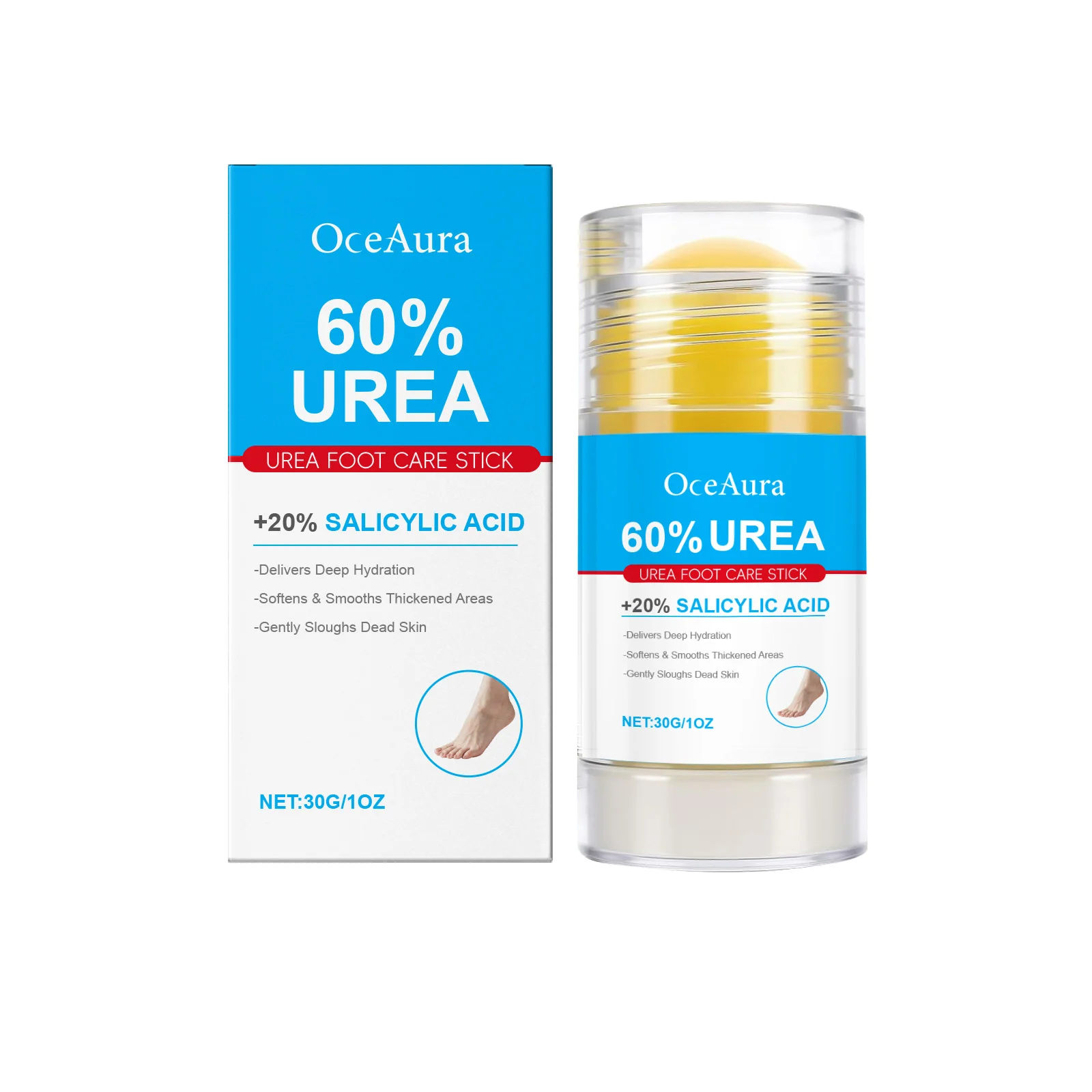 Foot Moisturizing Care Stick - Gentle Cleansing for Feet & Heels, Eliminates Odors, Refreshing & Moisturizing