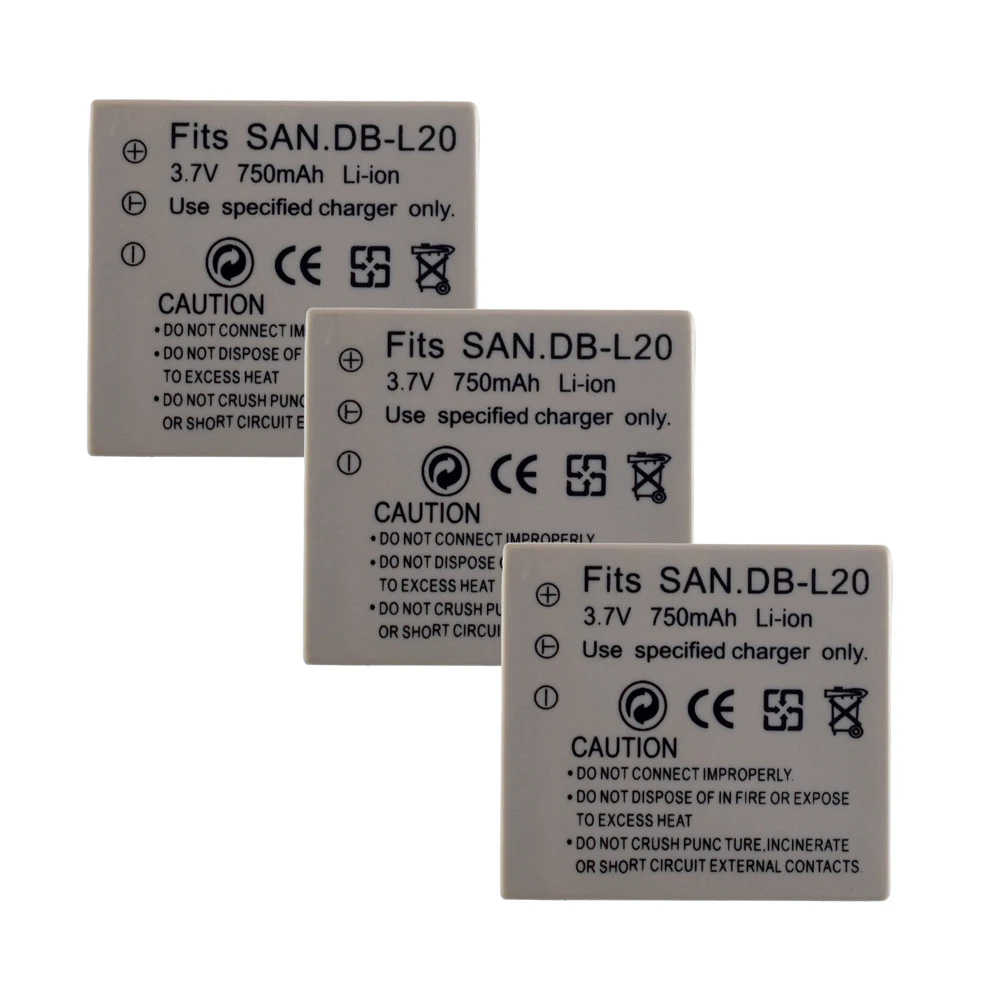 vhbw 1x batteria compatibile con Sanyo Xacti DMX-C1, DMX-CA65, DSC-C4, DSC- C5, DSC-E6, DSC-J4 fotocamera (550mAh, 3,6V, Li-Ion) - Sostituisce DB-L20, DB-L20A, DB-L20AEX