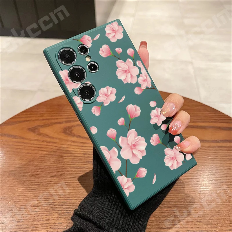 Pink Art Flower Design Soft Phone Case Cover