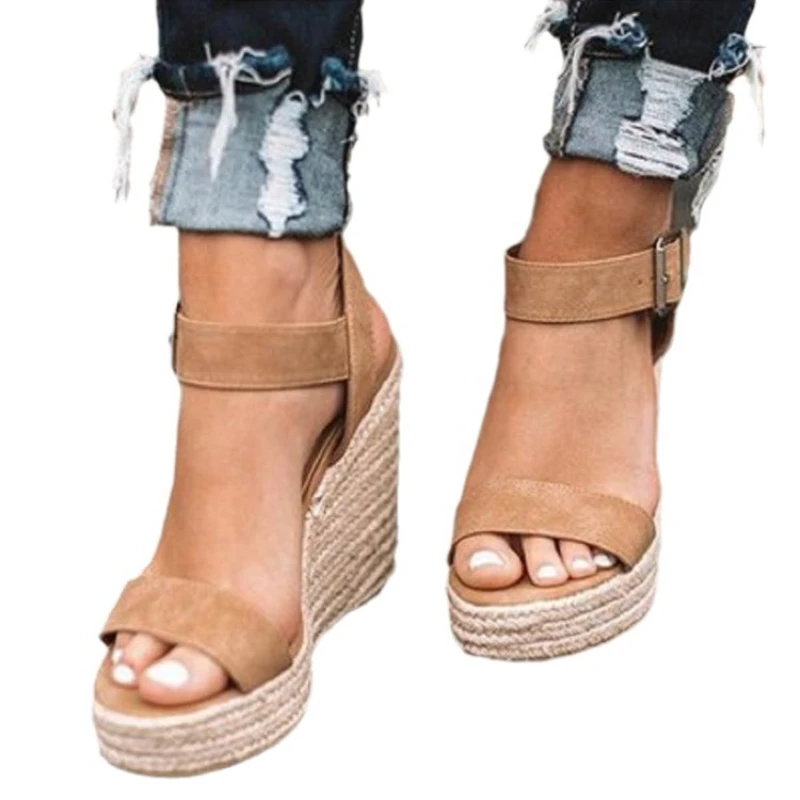 High Heels Women Leisure Wedge heel sandals 2024 New Summer Sandals Party Platform Wedges Heeled Fish mouth sandalias - 5