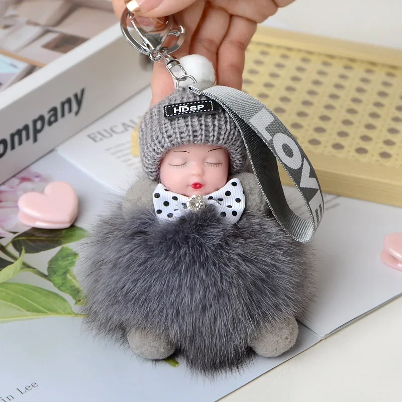 Porte-Clés en Peluche pour Bébé qui Dort, Accessoires Kpop, Pompon, Jouets  pour Bol, Pendentif de Sac Kawaii - AliExpress