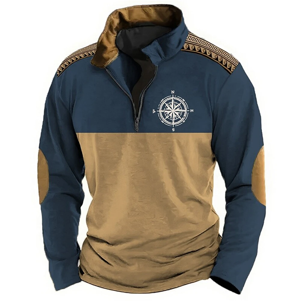 

New Simple Polo Hoodies For Men 3d Small Icon Print Zip Sweater Autumn Long Sleeve Sweatshirt Loose Oversize Men Clothing Hooded
