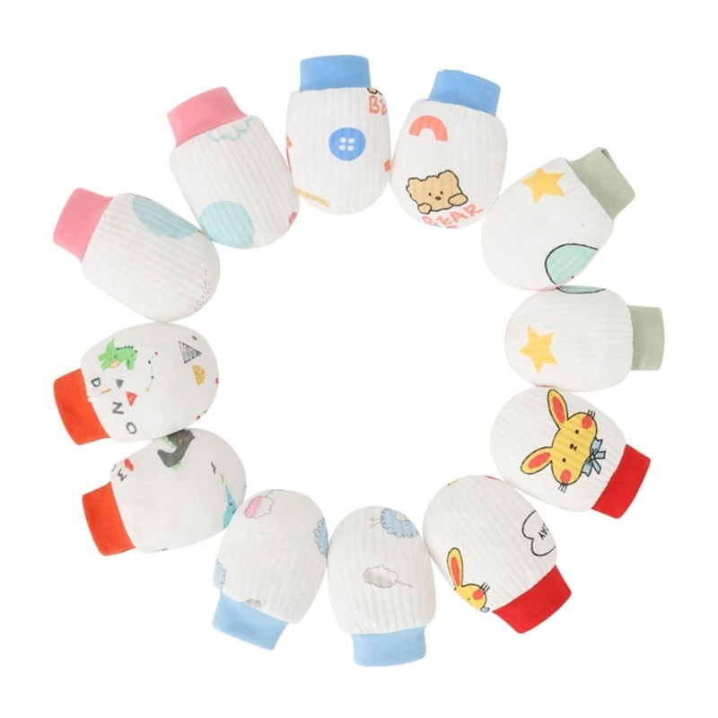 

2 пары мягких хлопковых перчаток для лица для новорожденных, защитные перчатки для ног, защита от царапин