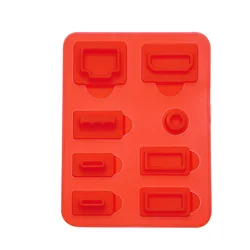 Silicone Dust Protector Set for Game Console - Dustproof Plug and Cover (Red)