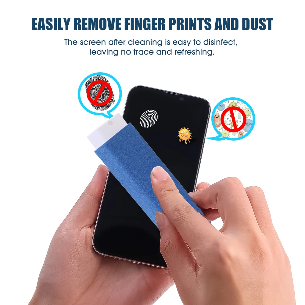 2 In 1 Mini Screen Cleaner Spray Bottle For All Mobile Phones Tablet Laptop Macbook PC Cleaning Wipes Microfiber Cloth 2