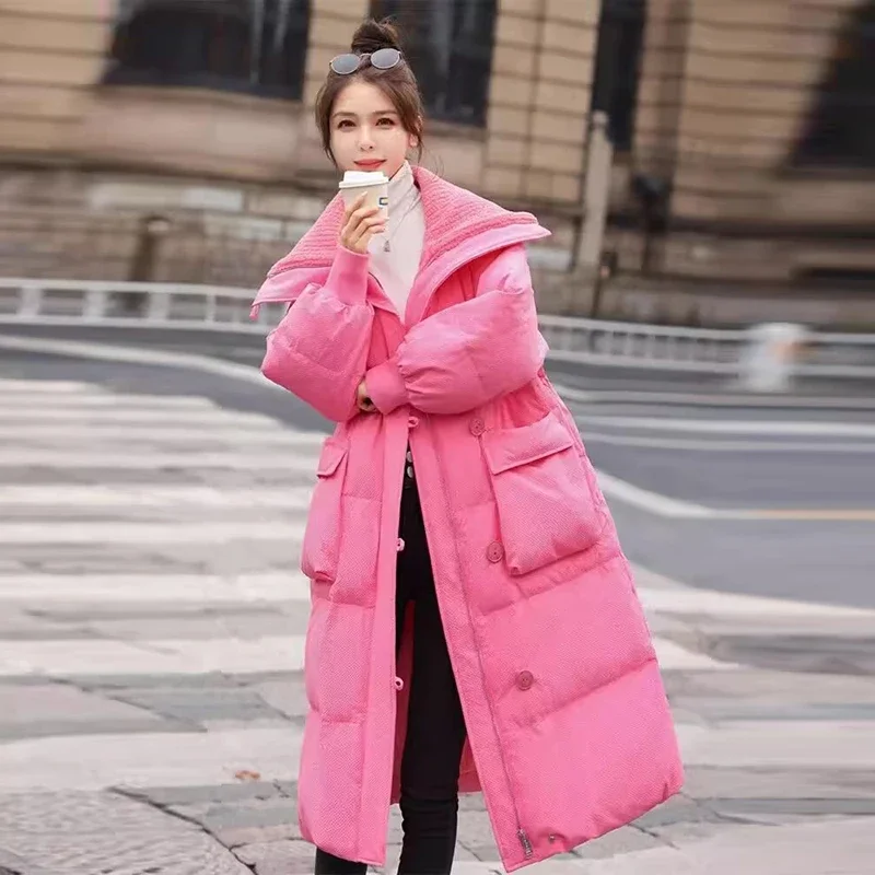 

Winter New Mid Length Women Down Cotton Coat High-end Thick Cotton Coat Loose and Warm Fashion Women's Snow Coat Women Jacket