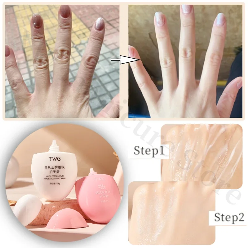 

50g TWG White Vaseline Fragrance Hand Cream Hydrating Moisturizing Autumn and Winter Nicotinamide Goose Egg Hand Cream