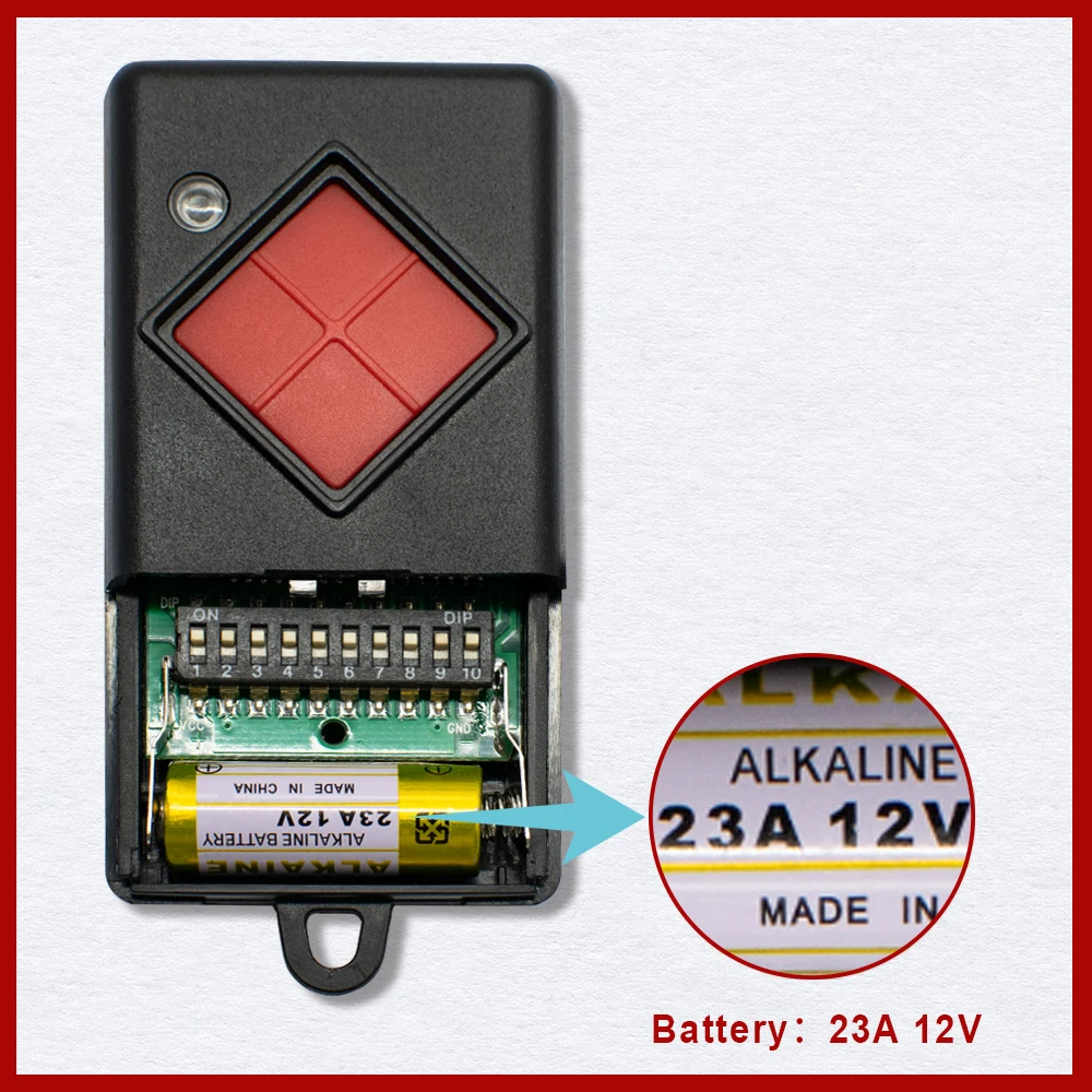 100% Compatible 27.015 MHz DICKERT MAHS27-01 MAHS27-04 Garage Remote Control 27MHz Red Button DICKERT Handheld Transmitter
